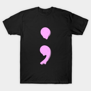 dripping/melting semicolon pastel pink T-Shirt